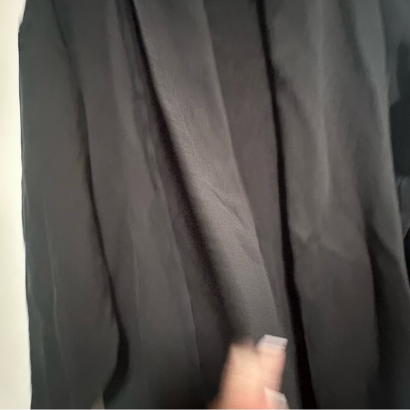 Joah Brown oversized French Terry duster midi length black cardigan - Picture 5 of 7